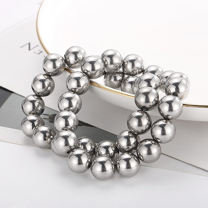 Pulseiras geométricas de aço de titânio estilo simples com revestimento de pulseiras de aço inoxidável