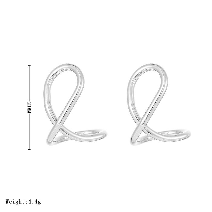 1 paire de clous d'oreilles en acier inoxydable, Style Simple et exagéré, ajouré Infinity