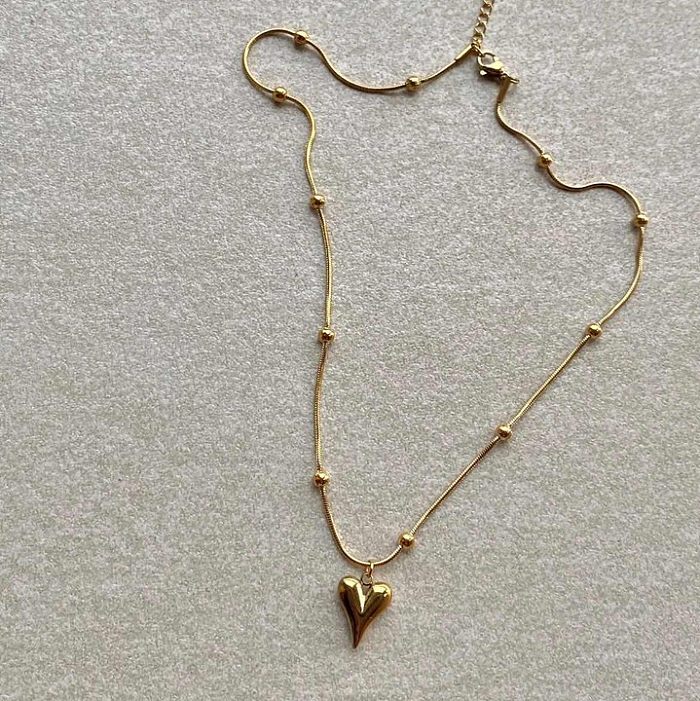 Collier pendentif en acier inoxydable et Zircon en forme de cœur, vente en gros