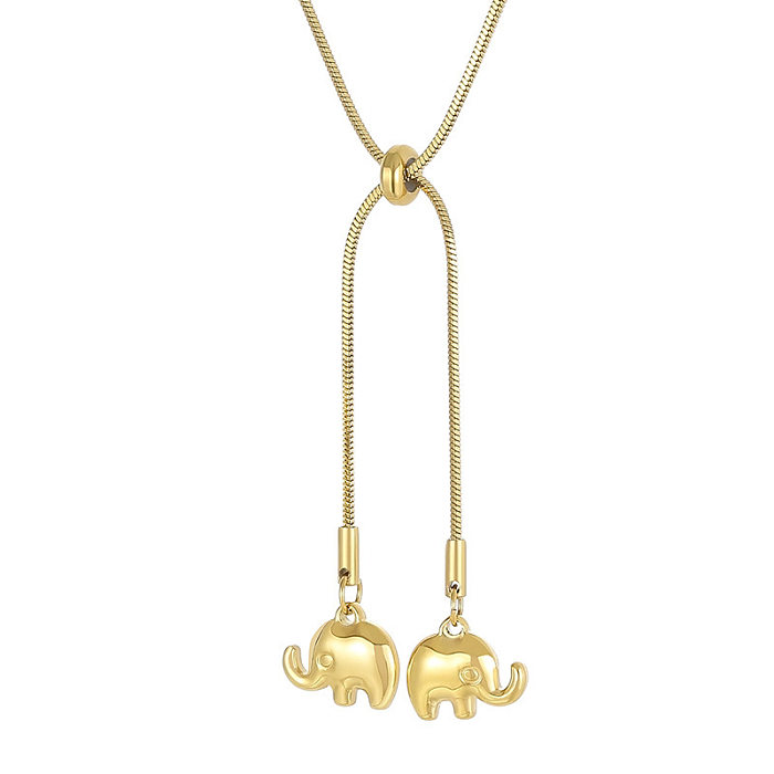 Modische Elefanten-Halskette aus Edelstahl, 1 Stück