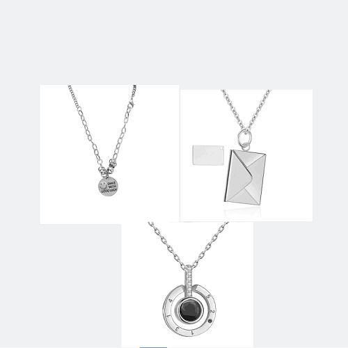 Casual Simple Style Envelope Stainless Steel  Plating Inlay Zircon Pendant Necklace
