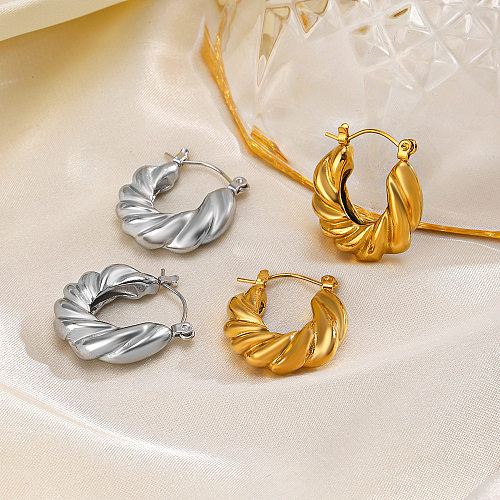 1 Paar lässige Ohrringe aus Edelstahl mit 18-Karat-Vergoldung und geometrischer Beschichtung