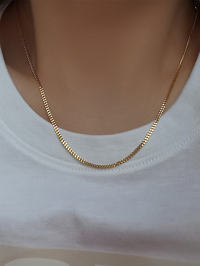 Elegant Hip-Hop Solid Color Stainless Steel  Metal Chain Necklace