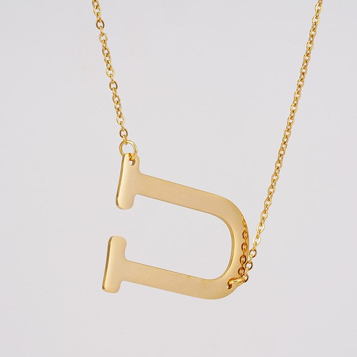 1 Stück modische Halskette mit Buchstaben-Edelstahlbeschichtung