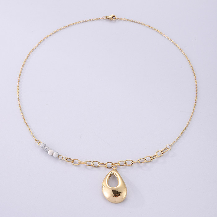 Simple Style Water Droplets Stainless Steel  Plating 18K Gold Plated Necklace