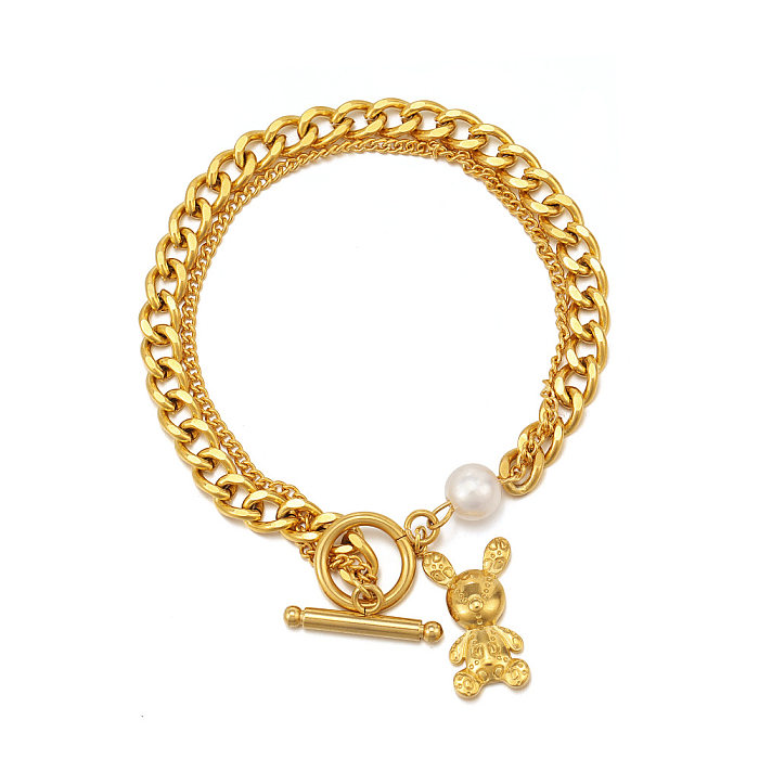 Fashion Animal Stainless Steel Gold Plated Bracelets