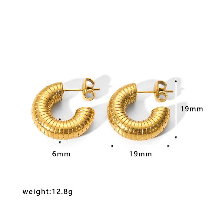 1 Paar schlichte U-förmige Ohrringe mit Edelstahlbeschichtung
