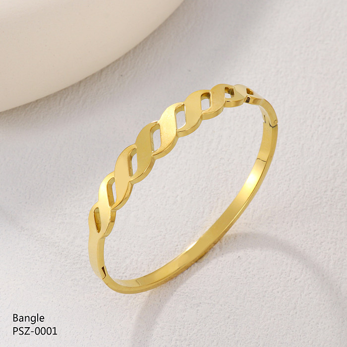 Wholesale Casual Classic Style Infinity Stainless Steel Plating Gold Plated Bangle