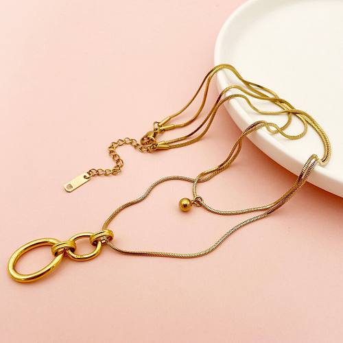Fashion Geometric Stainless Steel  Plating Pendant Necklace 1 Piece