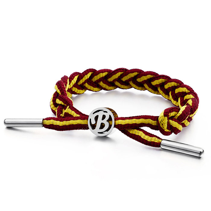 Creative Stainless Steel Braided Multicolor Couples Pull Handle Rope Capital Letter B Bracelet