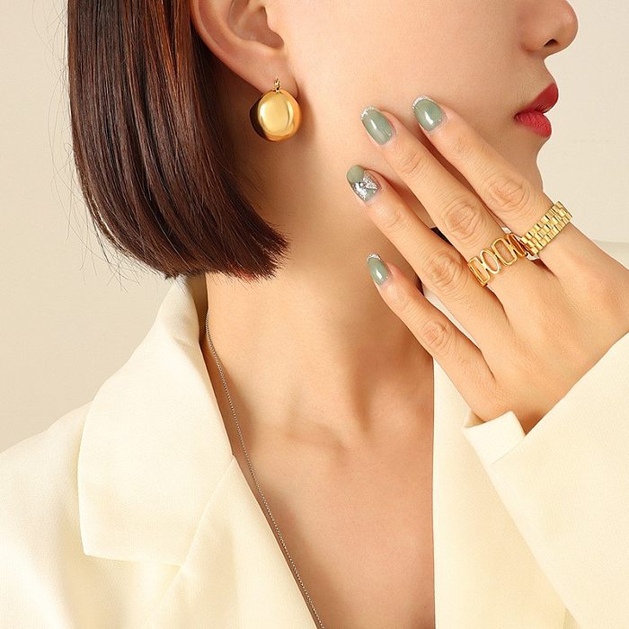 Modische geometrische Damen-Ohrringe aus Edelstahl mit 18-Karat-Vergoldung in U-Form