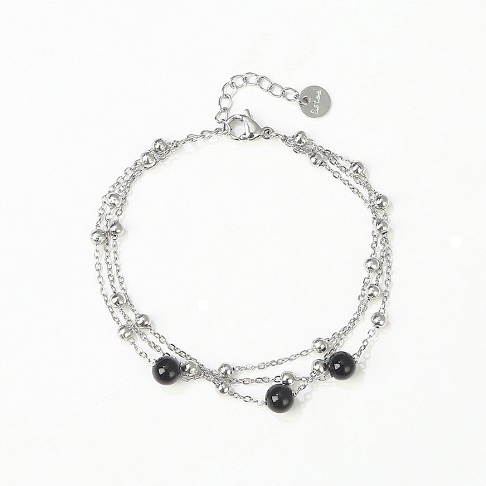 Fashion Geometric Stainless Steel Agate Pearl Bracelets 1 Piece