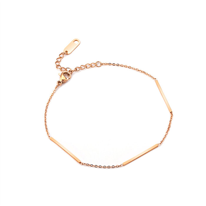Casual Simple Style Classic Style Solid Color Stainless Steel Titanium Steel Plating Rose Gold Plated Bracelets