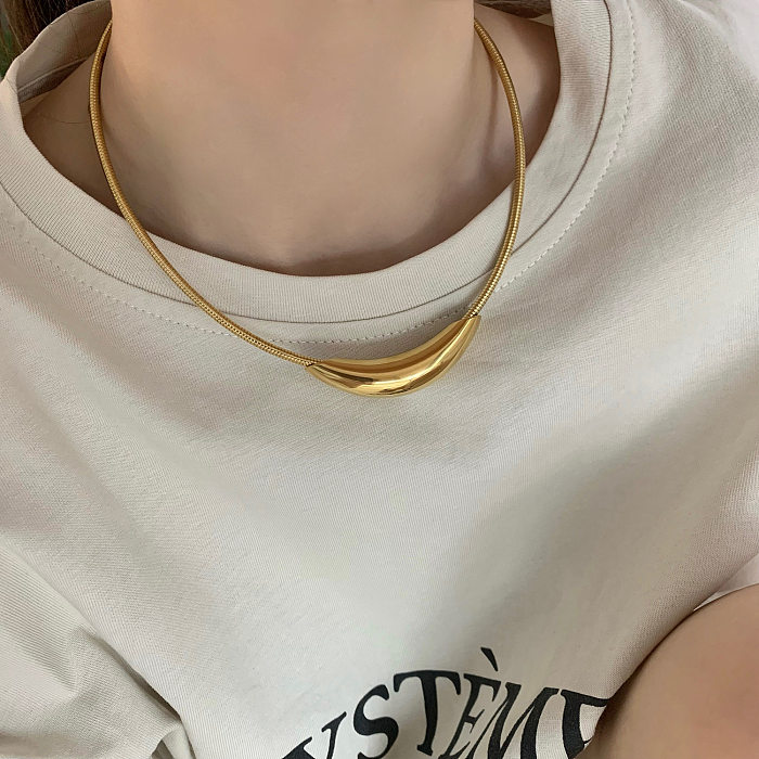 Casual Streetwear Solid Color Stainless Steel Plating Choker