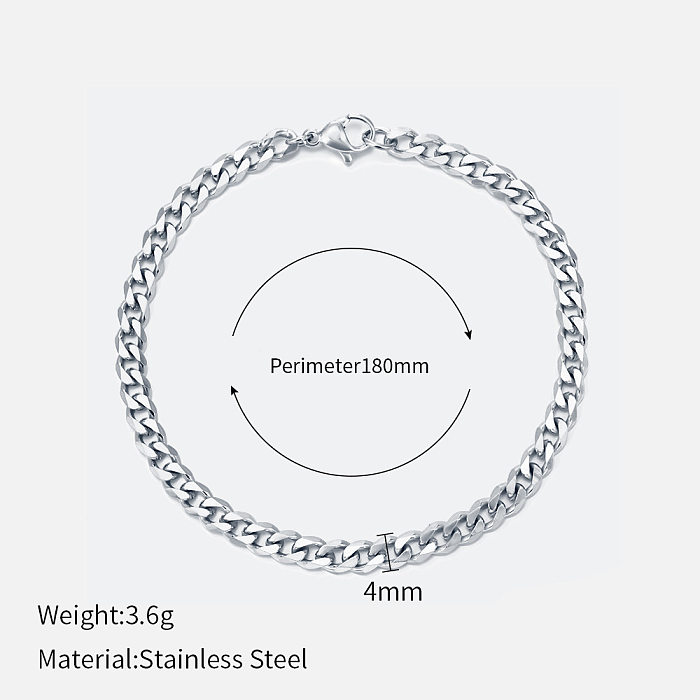 Simple Style Geometric Stainless Steel Plating Bracelets 1 Piece