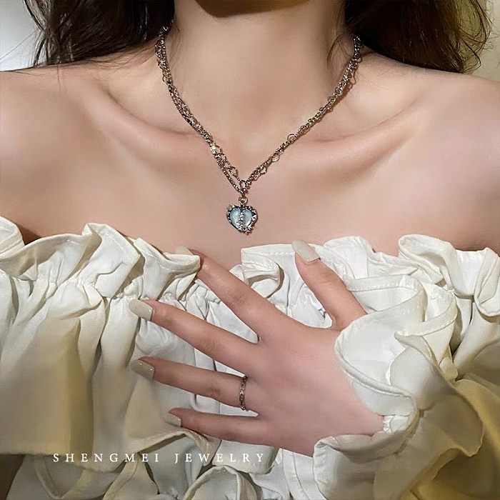 Fashion Star Opal-Halskette mit Edelstahlbeschichtung, 1 Stück