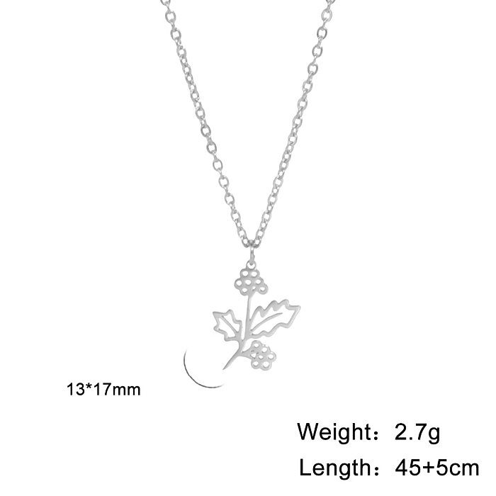Fashion Flower Stainless Steel  Plating Pendant Necklace 1 Piece