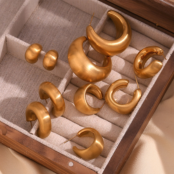 1 par de ear cuffs chapados en oro de 18 quilates de acero inoxidable chapado en color sólido estilo simple estilo clásico