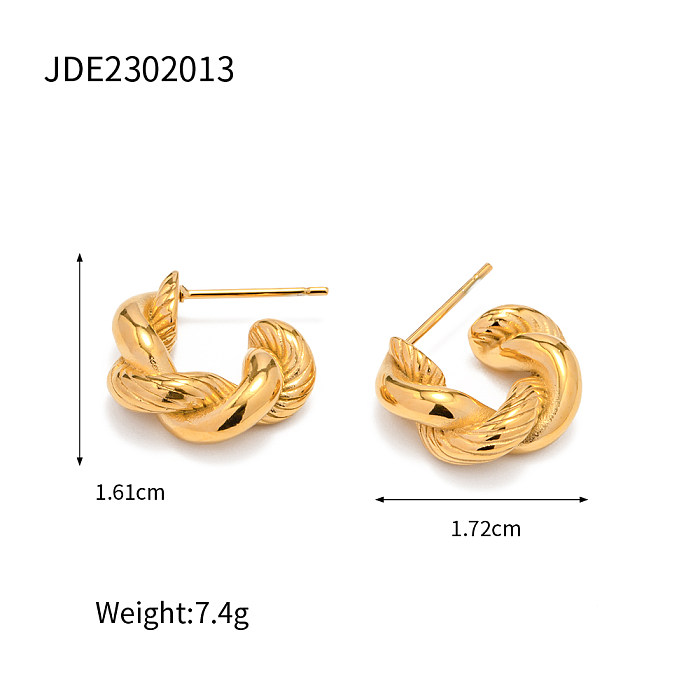 Fashion Twist Stainless Steel  Plating Ear Studs 1 Pair