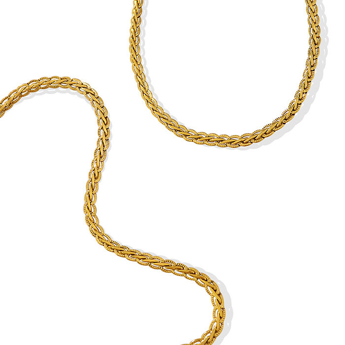 European And American Keel Chain Geometric Stainless Steel 18k Gold Plated Pendant Necklace