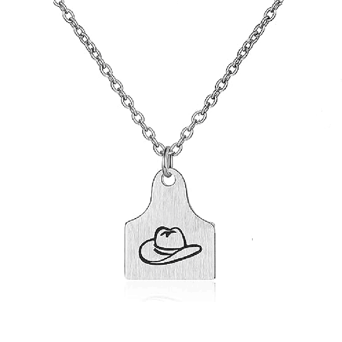 Casual Cactus Hat Boots Stainless Steel  Pendant Necklace In Bulk