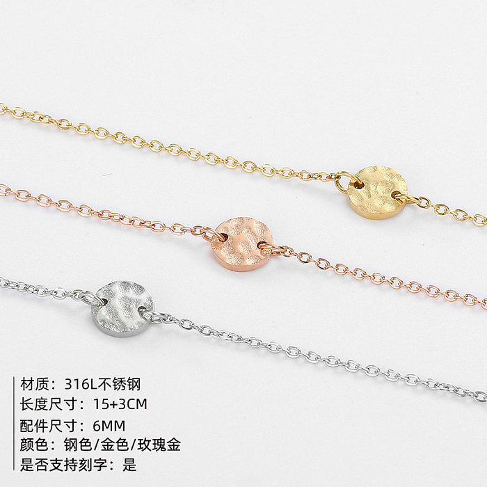 Hot Summer New Simple Geometric Round Bracelet 316L Stainless Steel Lettering Bracelet Wholesale jewelry