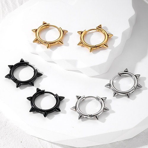 1 Pair Simple Style Solid Color Plating Stainless Steel  Gold Plated Earrings