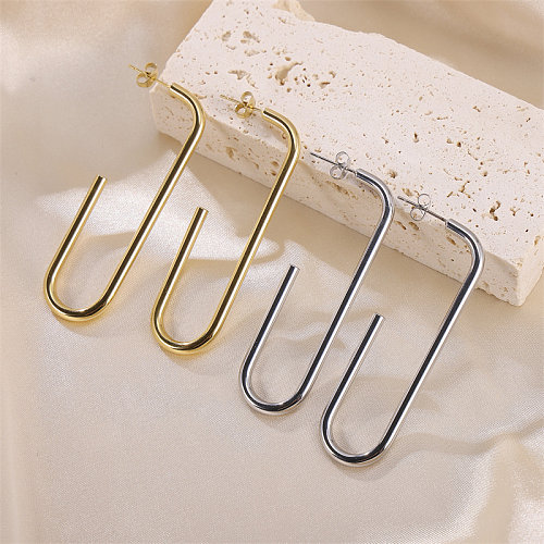 1 Paar einfache Retro-Ohrringe aus Edelstahl in U-Form