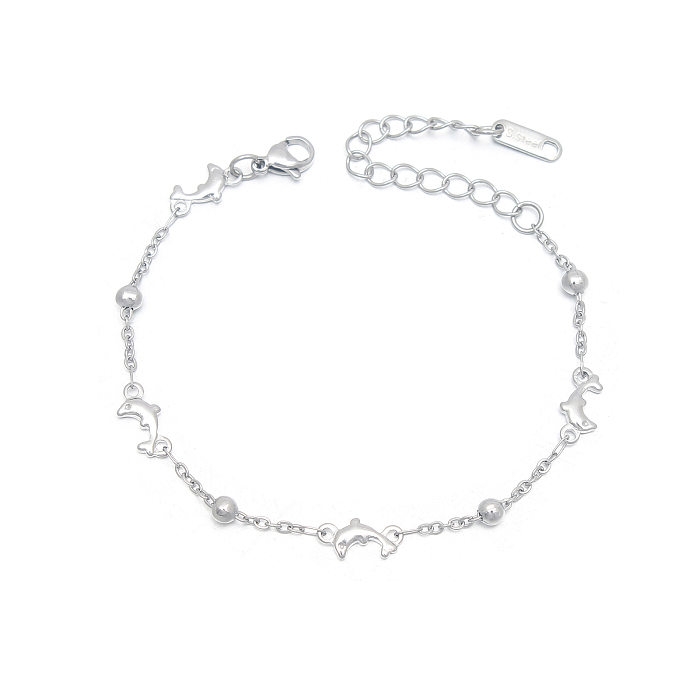 Lady Dolphin Stainless Steel Plating Bracelets 1 Piece