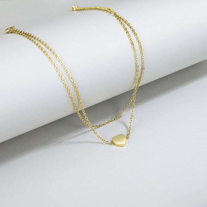 El oro simple del acero inoxidable 18K de la forma del corazón del estilo plateó las pulseras plateadas oro a granel