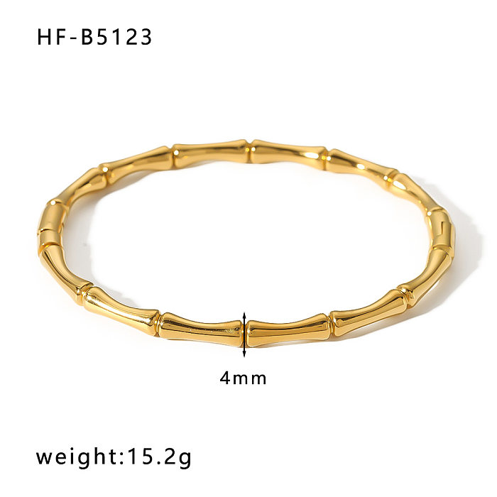 Retro Classic Style Solid Color Stainless Steel Plating Bangle