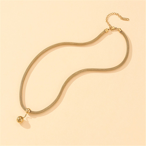 Streetwear Ball Stainless Steel Copper Plating 18K Gold Plated Pendant Necklace