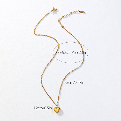 Elegant Cute Sweet Heart Shape Stainless Steel Pendant Necklace