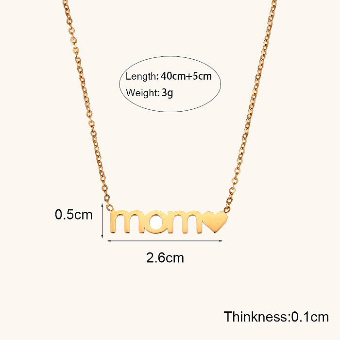 Lady MAMA Letter Stainless Steel  Stainless Steel Plating Necklace