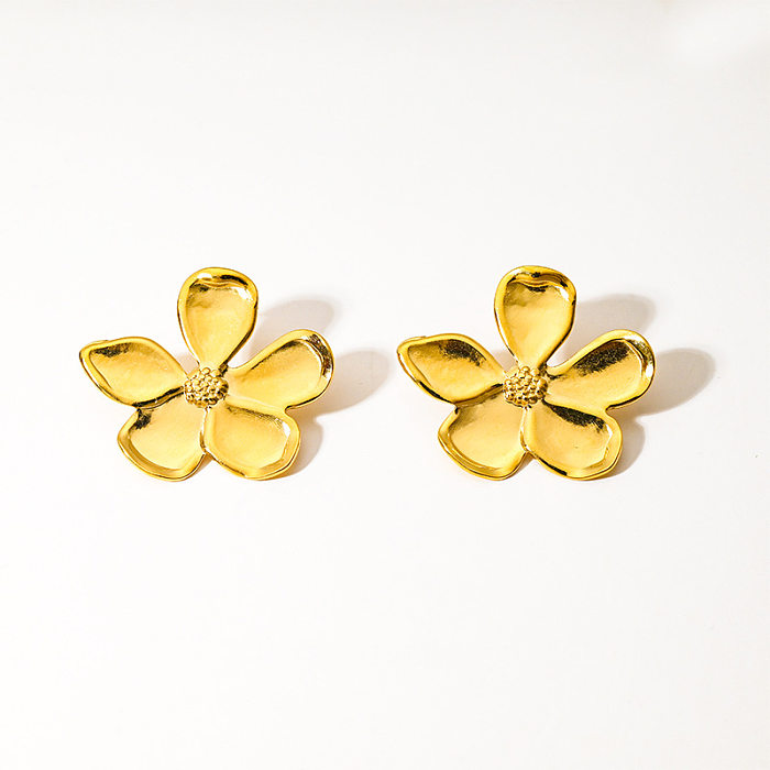 1 Pair Sweet Insect Flower Plating Stainless Steel Ear Studs