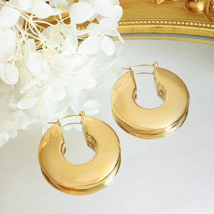 1 Pair Fashion Geometric Stainless Steel Plating Earrings