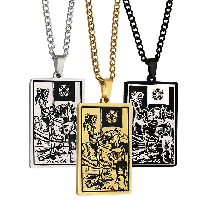 Retro Tarot Stainless Steel  Stainless Steel Plating Necklace