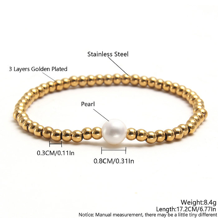 Bracelets plaqués or 18 carats en acier inoxydable avec bloc de couleur géométrique de style vintage