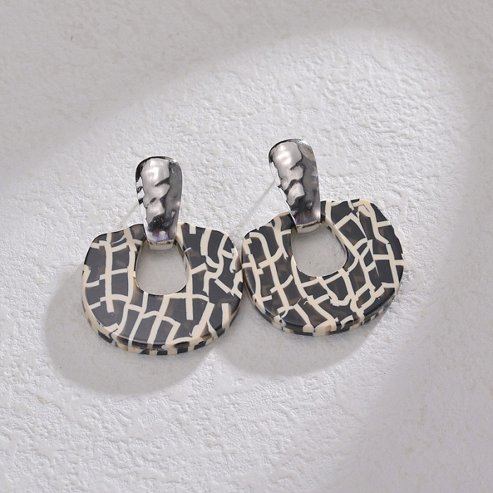 Boucles d'oreilles pendantes en acier inoxydable plaqué or 1 carats, 18 pièce, Style Simple et décontracté, placage irrégulier ajouré