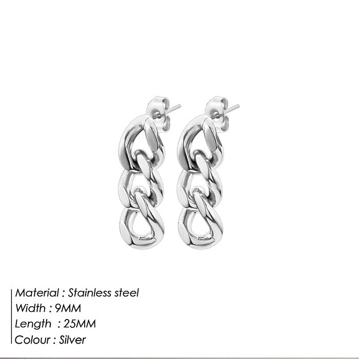 Fashion Solid Color Stainless Steel  Drop Earrings 1 Pair