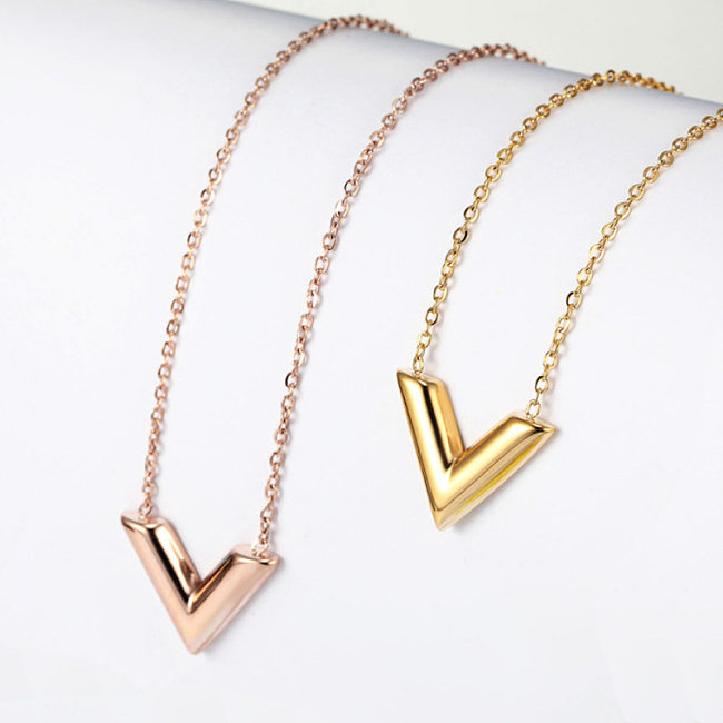 Lady Letter Stainless Steel Plating Pendant Necklace 1 Piece