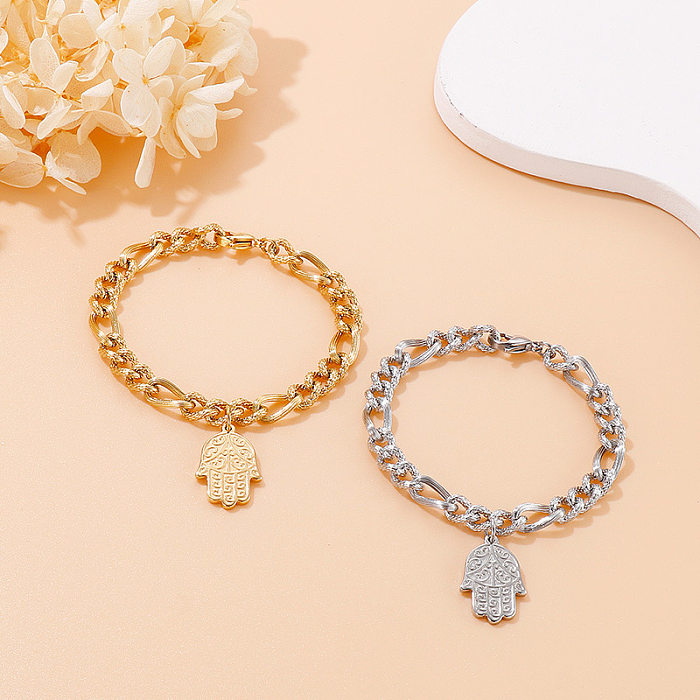 Bracelets de mode en forme de paume en acier inoxydable, bijoux, vente en gros