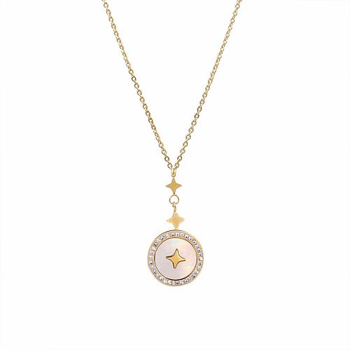 Wholesale Simple Style Butterfly Stainless Steel 14K Gold Plated Artificial Gemstones Necklace