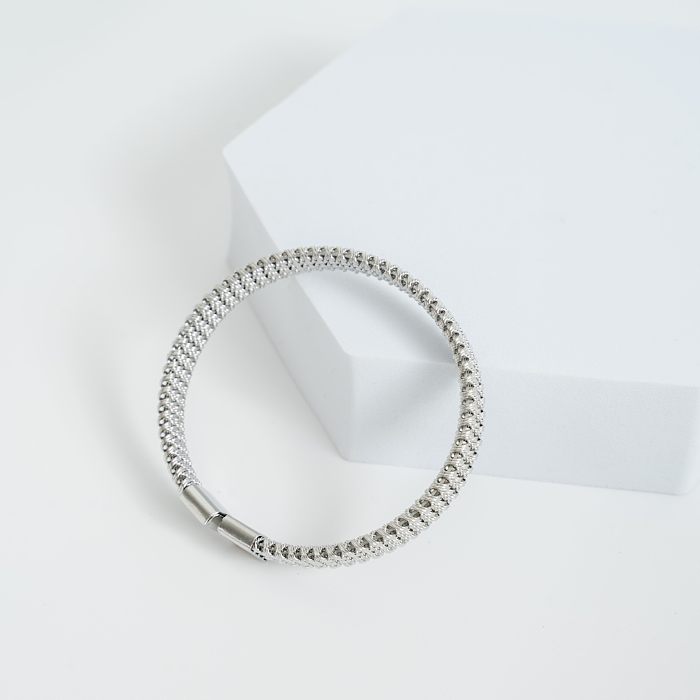 Bracelet de placage en acier inoxydable de couleur unie de style simple en gros