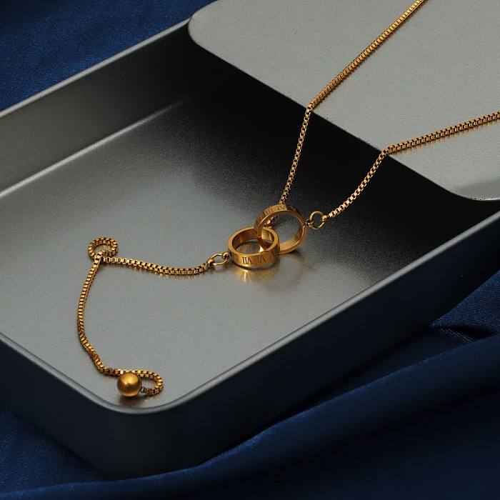 Casual Elegant Modern Style Solid Color Stainless Steel  Necklace