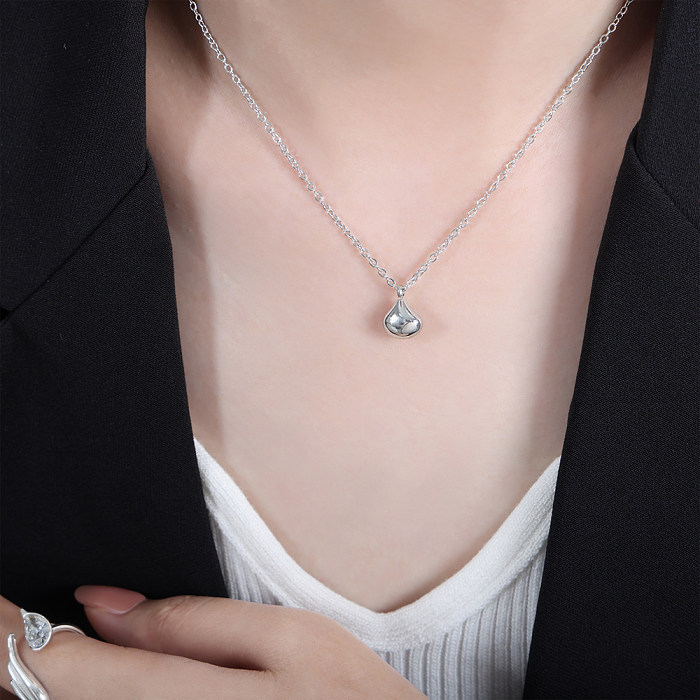 Collier avec pendentif plaqué or 18 carats, style Preppy, style simple, secteur, placage en acier inoxydable