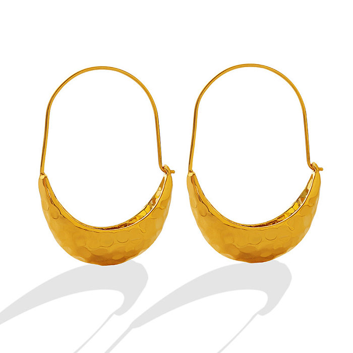Boucles d'oreilles géométriques en acier inoxydable pour femmes, Style Simple, placage sans incrustation, boucles d'oreilles en acier inoxydable
