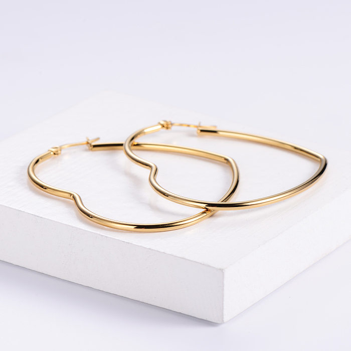 Heart Shape Stainless Steel Fashion Style Earrings Wholesale Jewelry jewelry