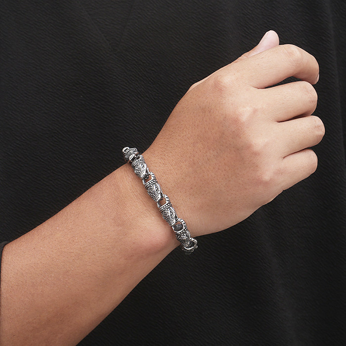 Hip-Hop Rock Geometric Solid Color Stainless Steel Plating Bracelets