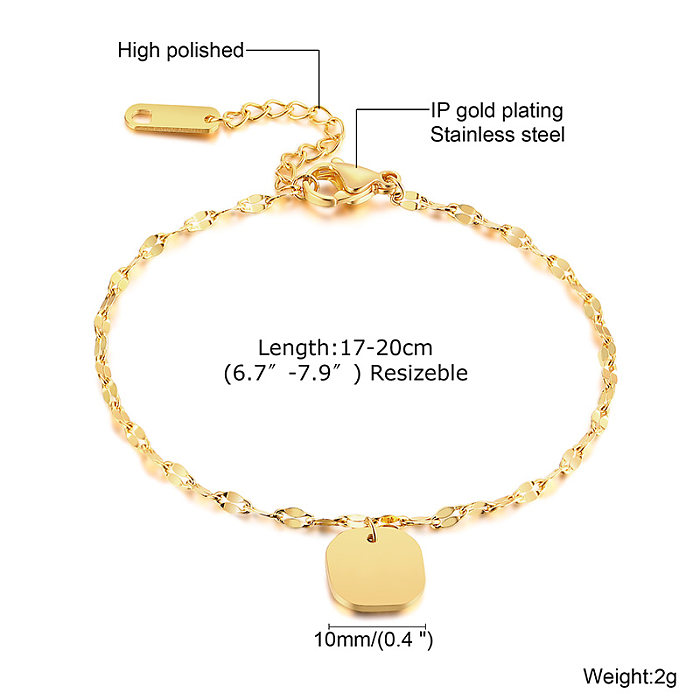 Wholesale Simple Style Heart Shape Eye Elephant Stainless Steel 18K Gold Plated Zircon Bracelets